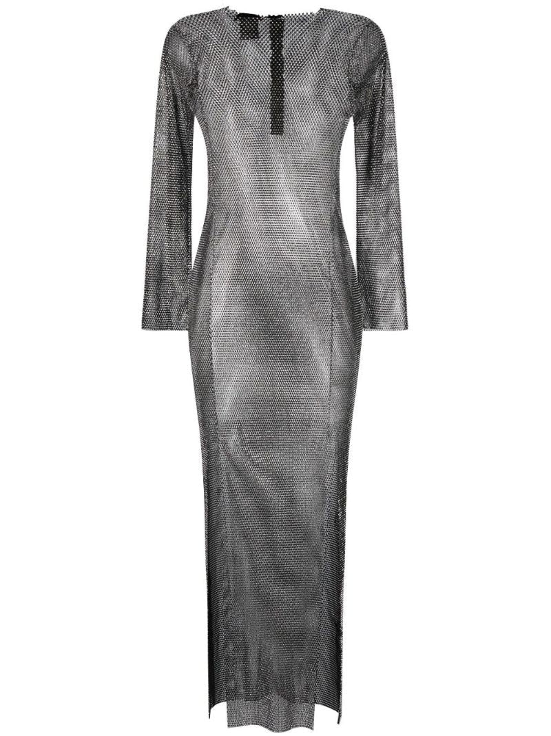 Black Diamonds Crystal-embellished Maxi Dress