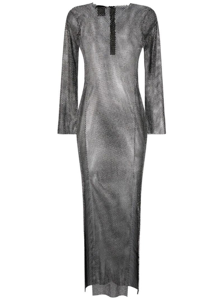 Black Diamonds Crystal-embellished Maxi Dress