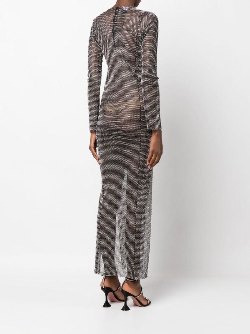 Black Diamonds Crystal-embellished Maxi Dress