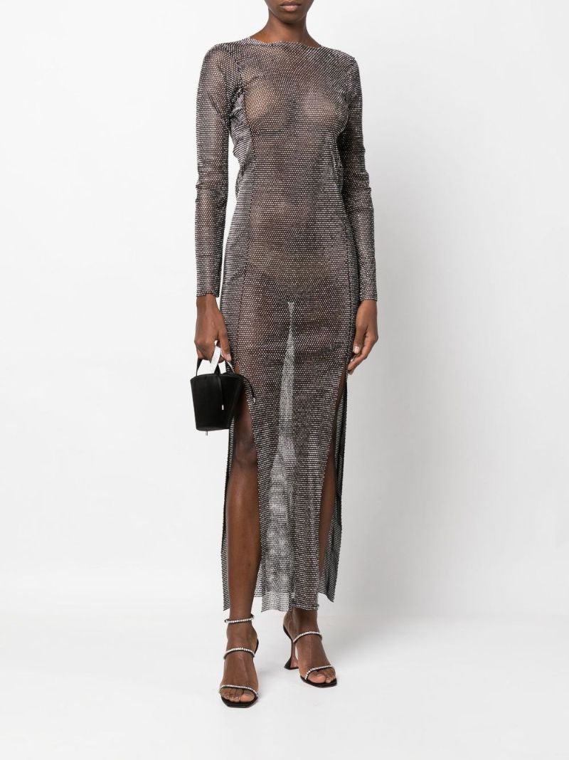 Black Diamonds Crystal-embellished Maxi Dress