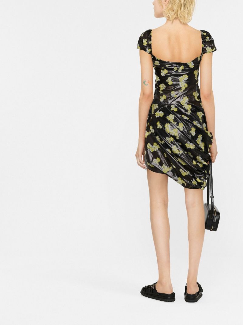 Black Floral Print Dress