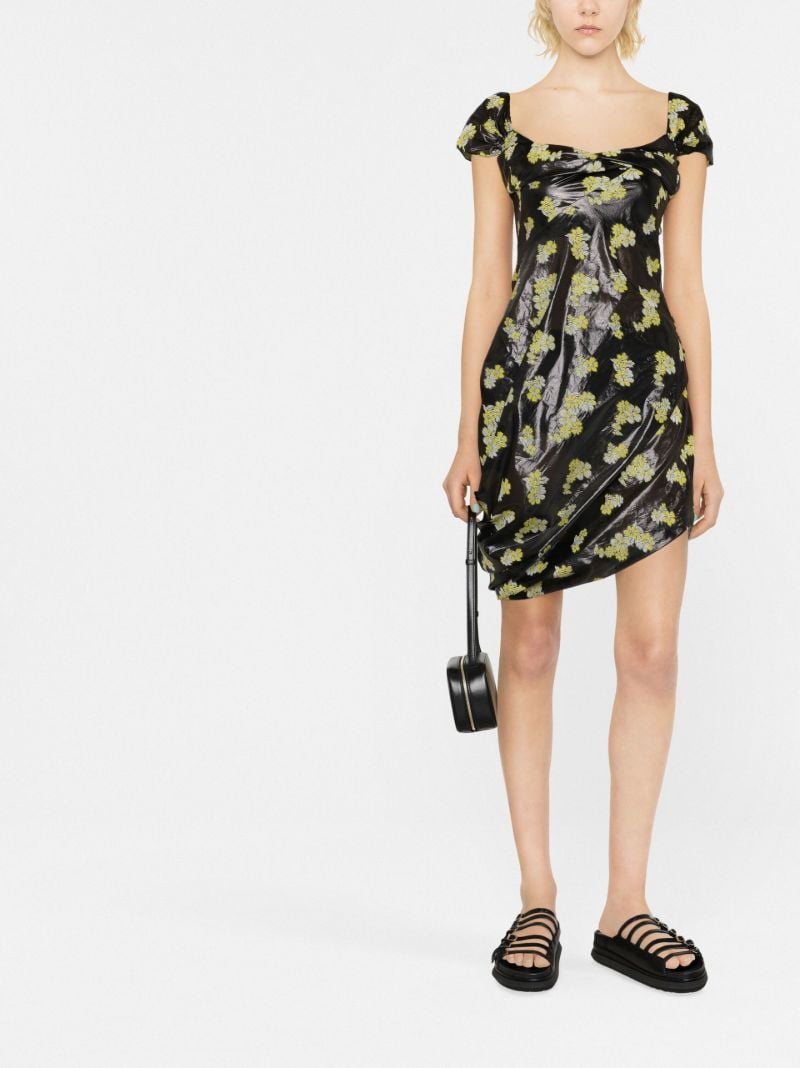 Black Floral Print Dress