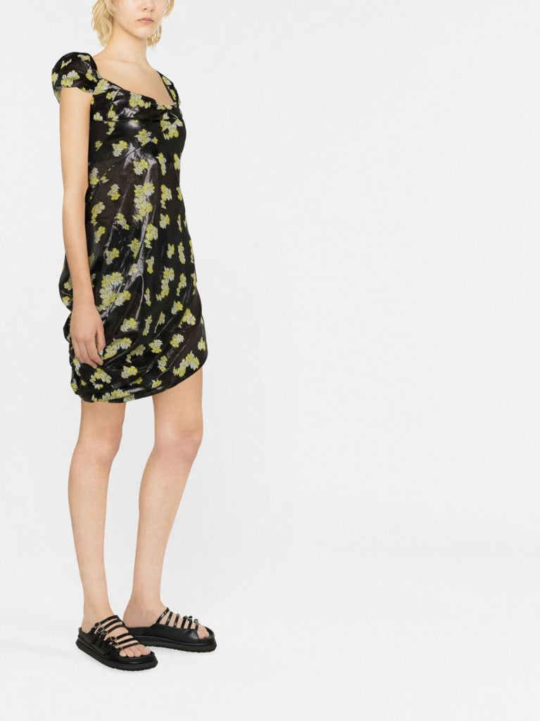Black Floral Print Dress