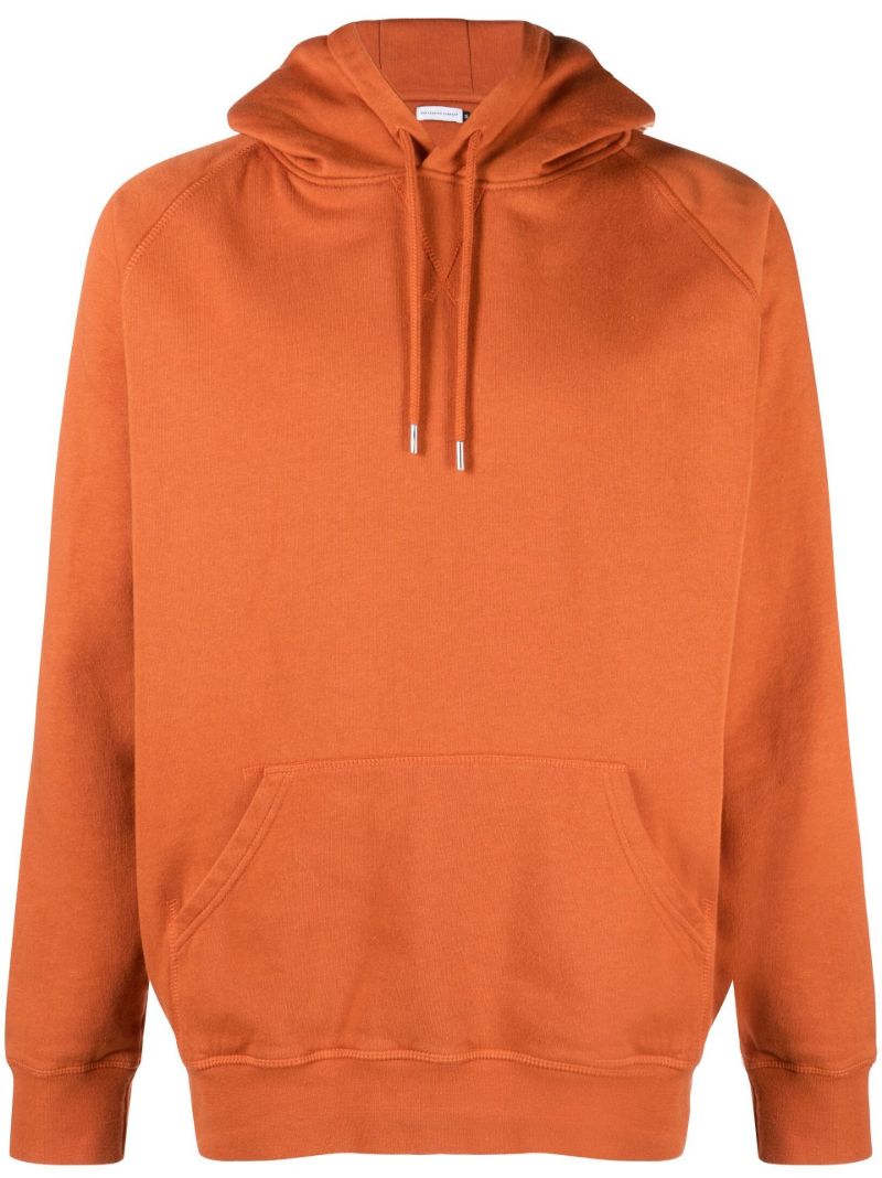 Orange Logo Cotton Hoodie