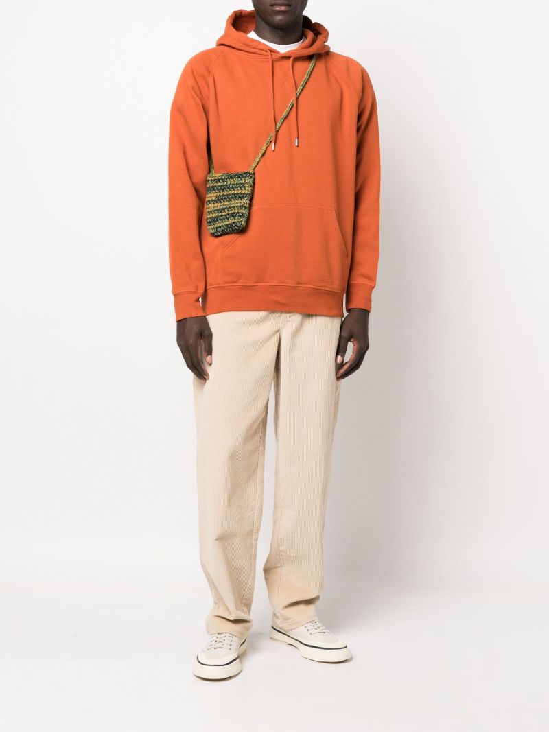 Orange Logo Cotton Hoodie