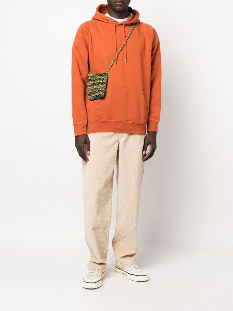 Orange Logo Cotton Hoodie