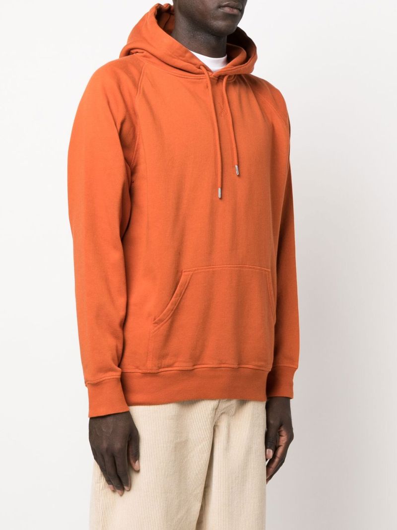 Orange Logo Cotton Hoodie