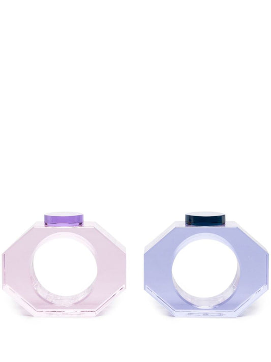 Pink and Purple Shelby Crystal Napkin Ring Set