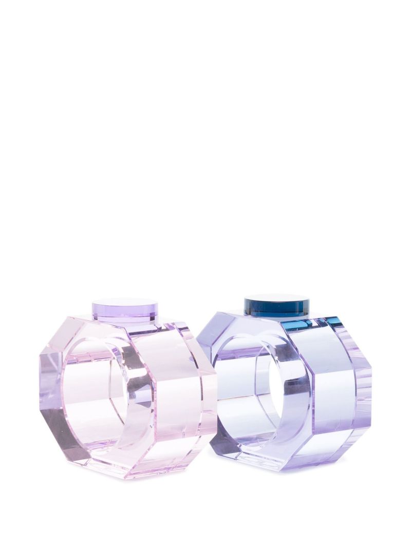 Pink and Purple Shelby Crystal Napkin Ring Set