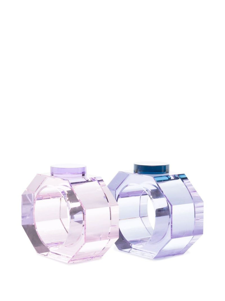 Pink and Purple Shelby Crystal Napkin Ring Set