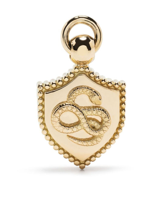 18k Yellow Gold Snake Medallion Mini Pendant