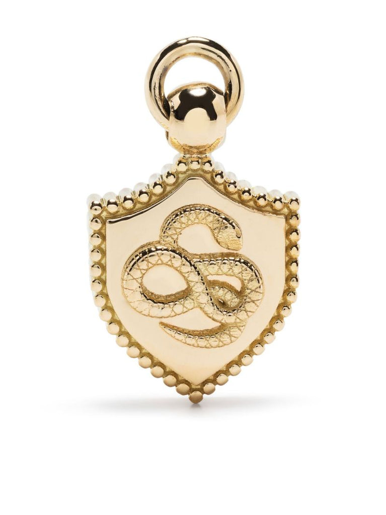 18k Yellow Gold Snake Medallion Mini Pendant