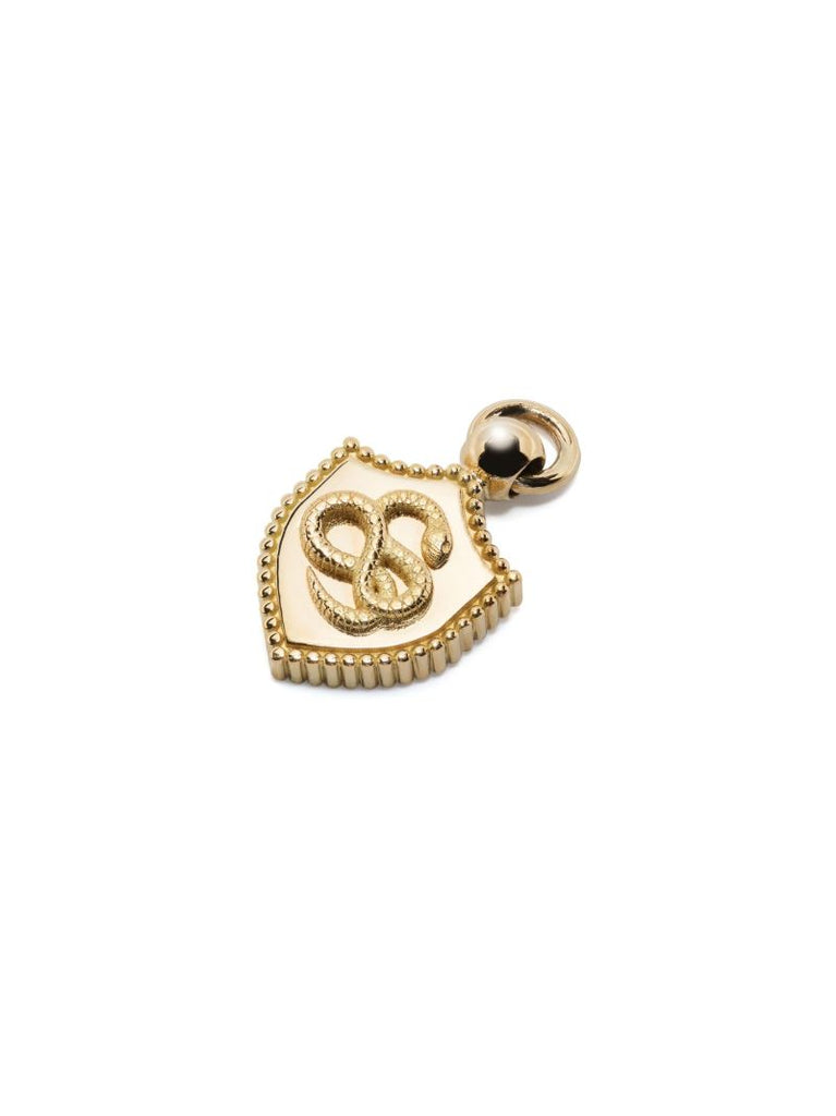 18k Yellow Gold Snake Medallion Mini Pendant