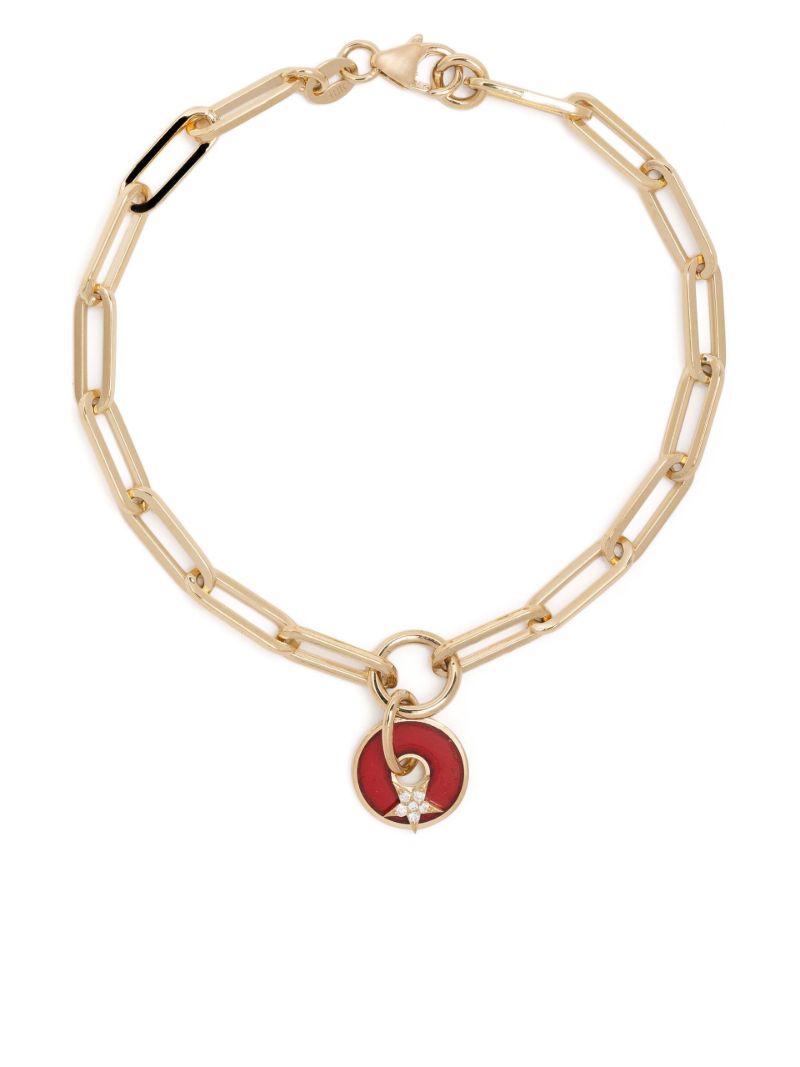 18k Yellow Gold Classic Fob Clip Chain Diamond Bracelet