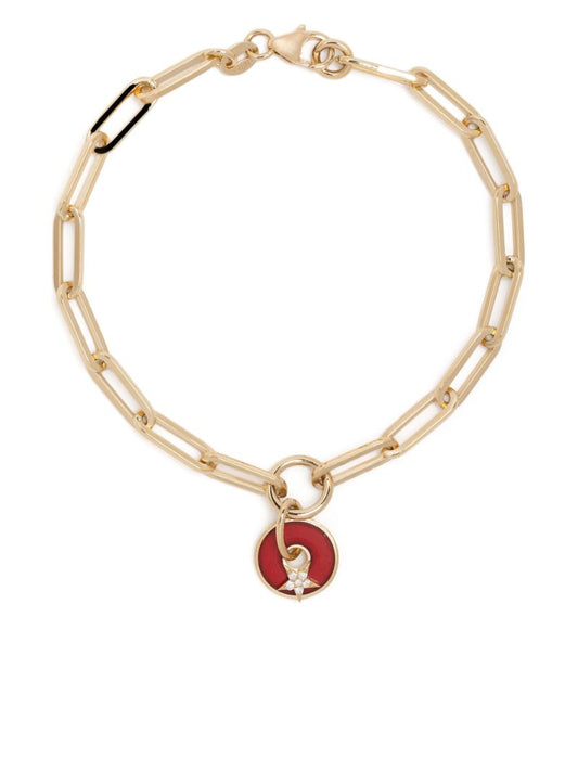 18k Yellow Gold Classic Fob Clip Chain Diamond Bracelet