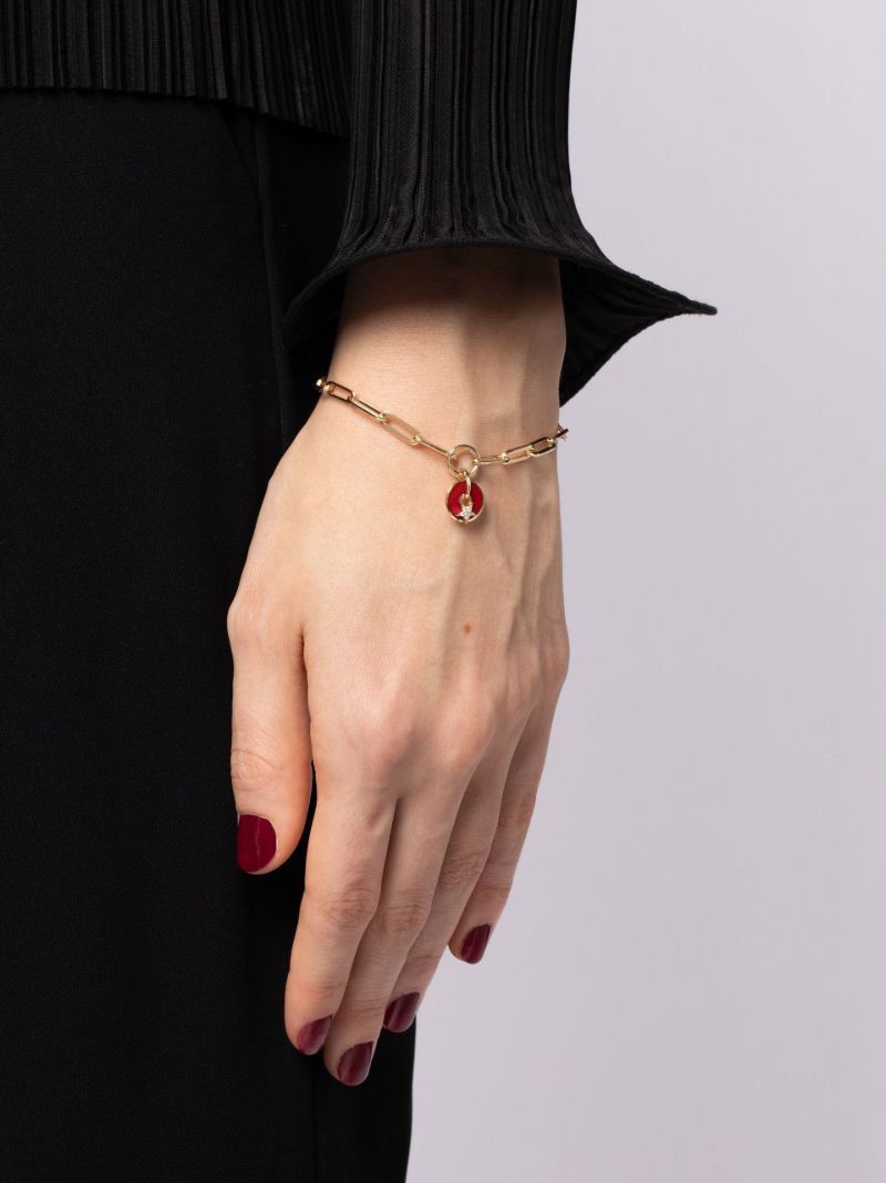 18k Yellow Gold Classic Fob Clip Chain Diamond Bracelet