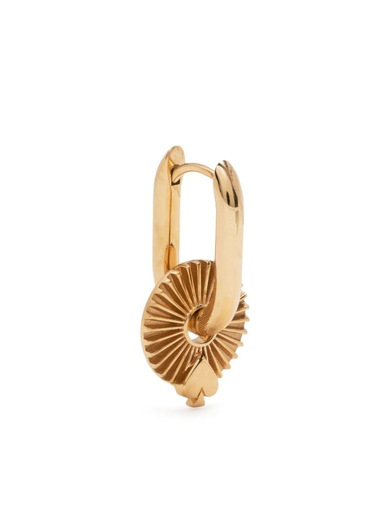 18k Yellow Gold Spade Reverie Small Chubby Fob Single Hoop Earring