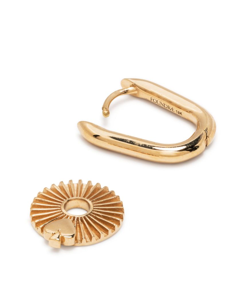 18k Yellow Gold Spade Reverie Small Chubby Fob Single Hoop Earring