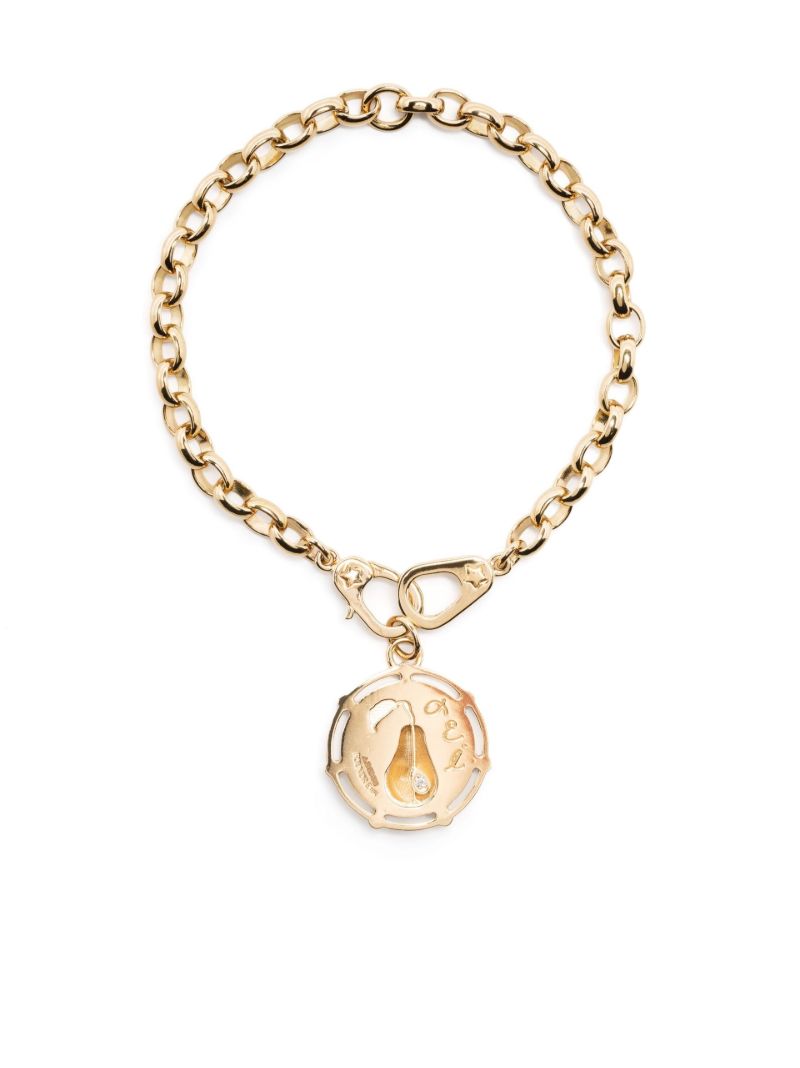 18k Yellow Gold Pear Sister Hook Heavy Belcher Bracelet