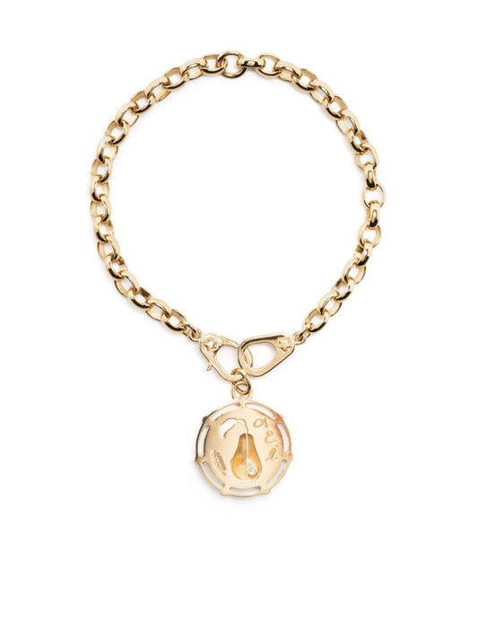 18k Yellow Gold Pear Sister Hook Heavy Belcher Bracelet