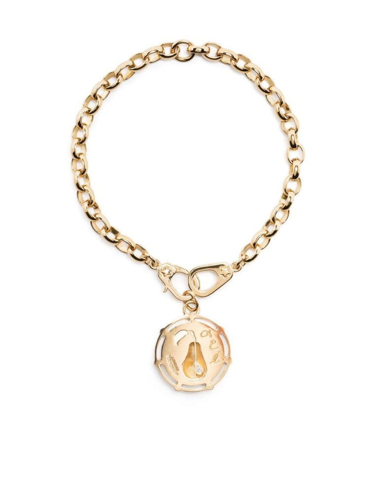 18k Yellow Gold Pear Sister Hook Heavy Belcher Bracelet