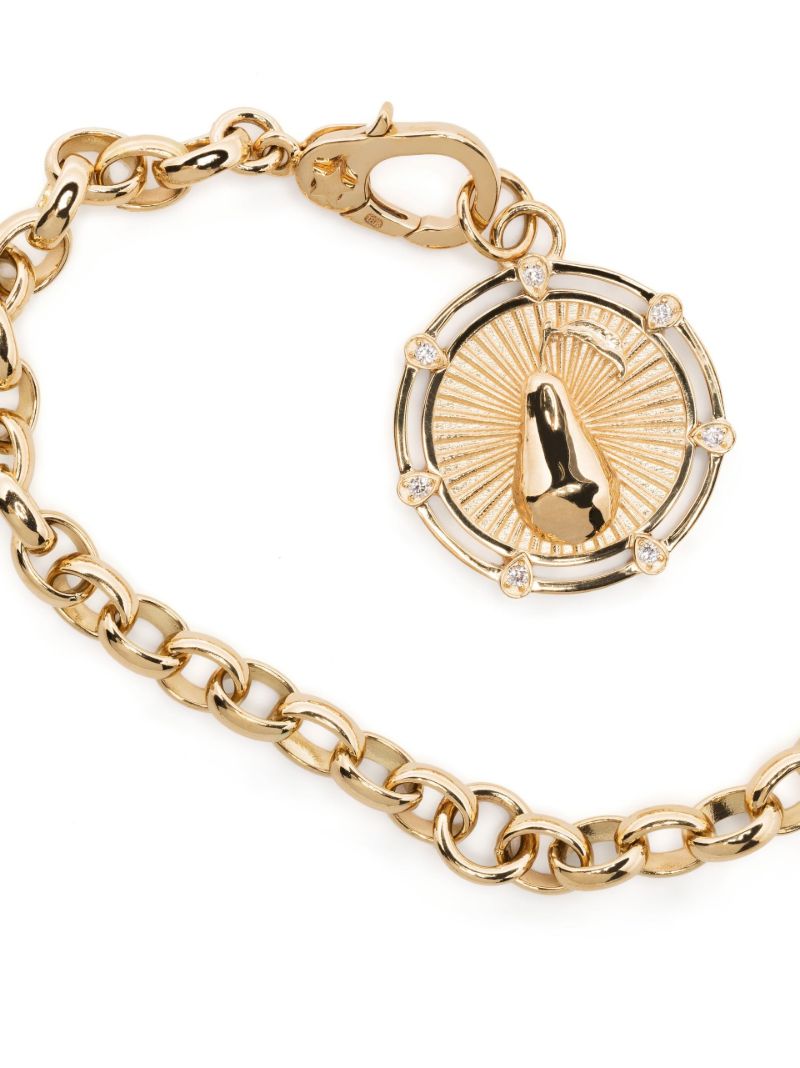 18k Yellow Gold Pear Sister Hook Heavy Belcher Bracelet