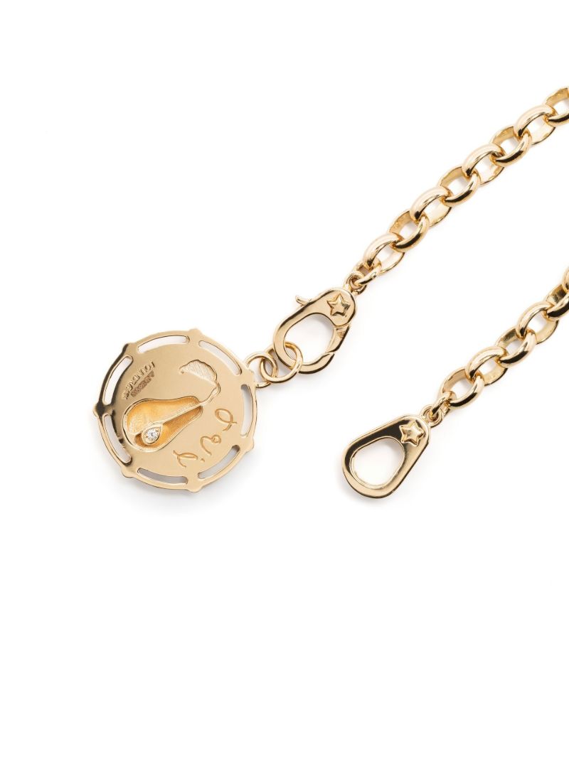 18k Yellow Gold Pear Sister Hook Heavy Belcher Bracelet