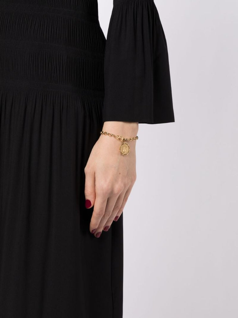 18k Yellow Gold Pear Sister Hook Heavy Belcher Bracelet