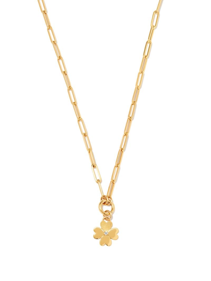 18k Yellow Gold Four Heart Clover Mini Diamond Charm