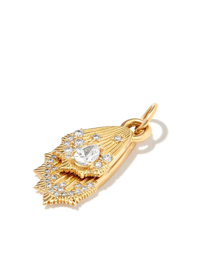 18k Yellow Gold Encrusted Butterfly Wings Miniature Charm