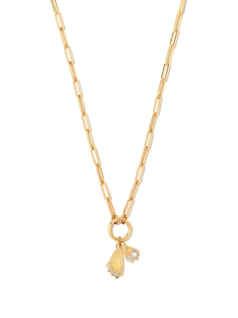 18k Yellow Gold Encrusted Butterfly Wings Miniature Charm