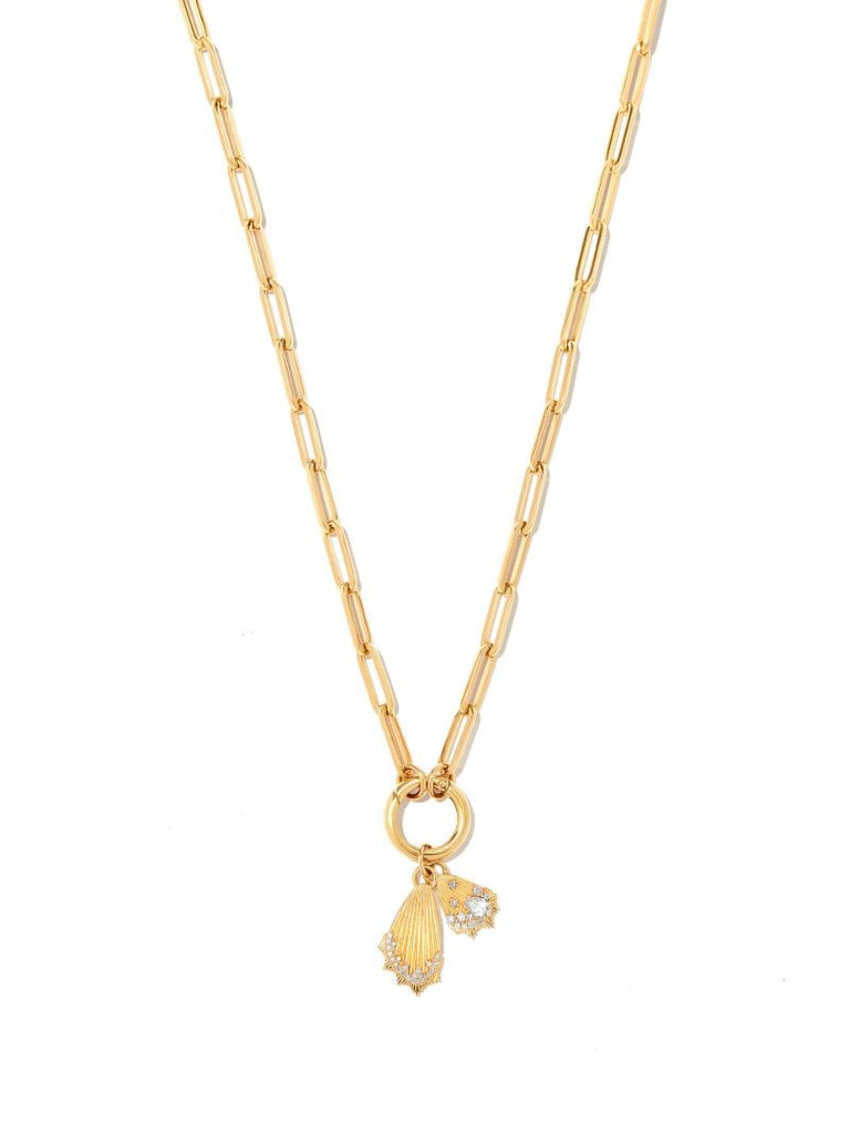 18k Yellow Gold Encrusted Butterfly Wings Miniature Charm