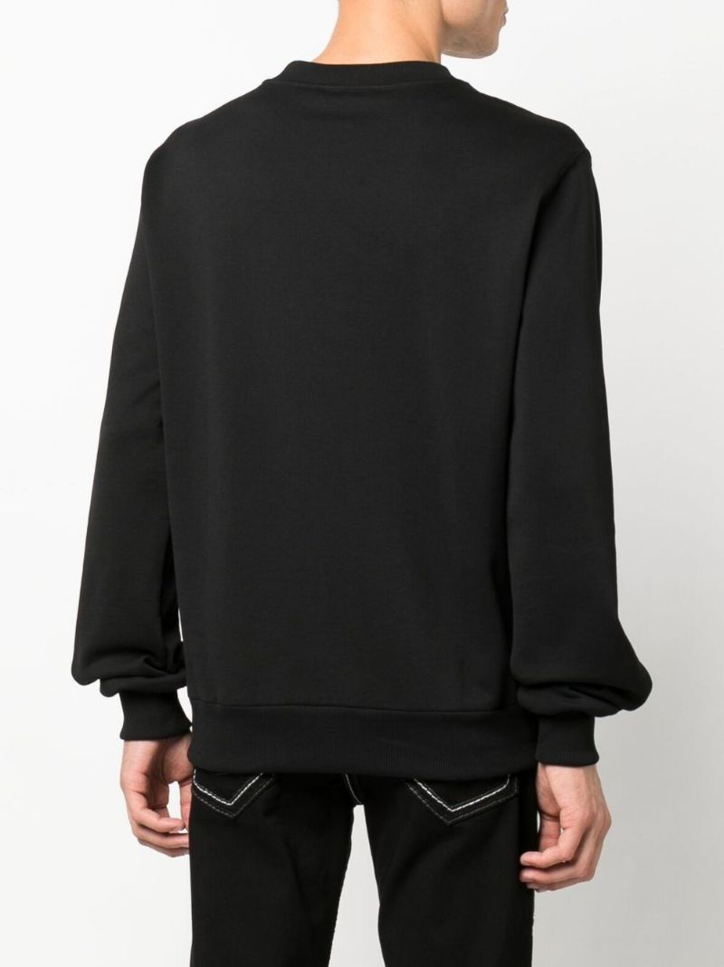 Black Logo-embossed Cotton Sweatshirt