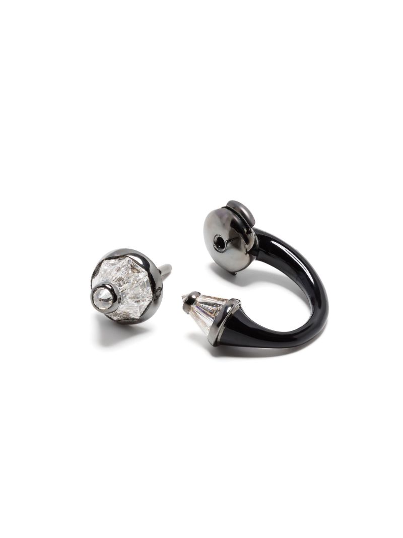 18k White Gold Energy Diamond Hoop Earrings