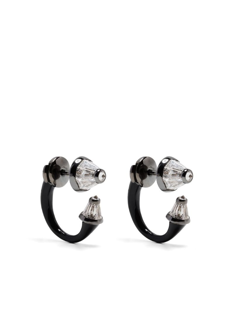 18k White Gold Energy Diamond Hoop Earrings