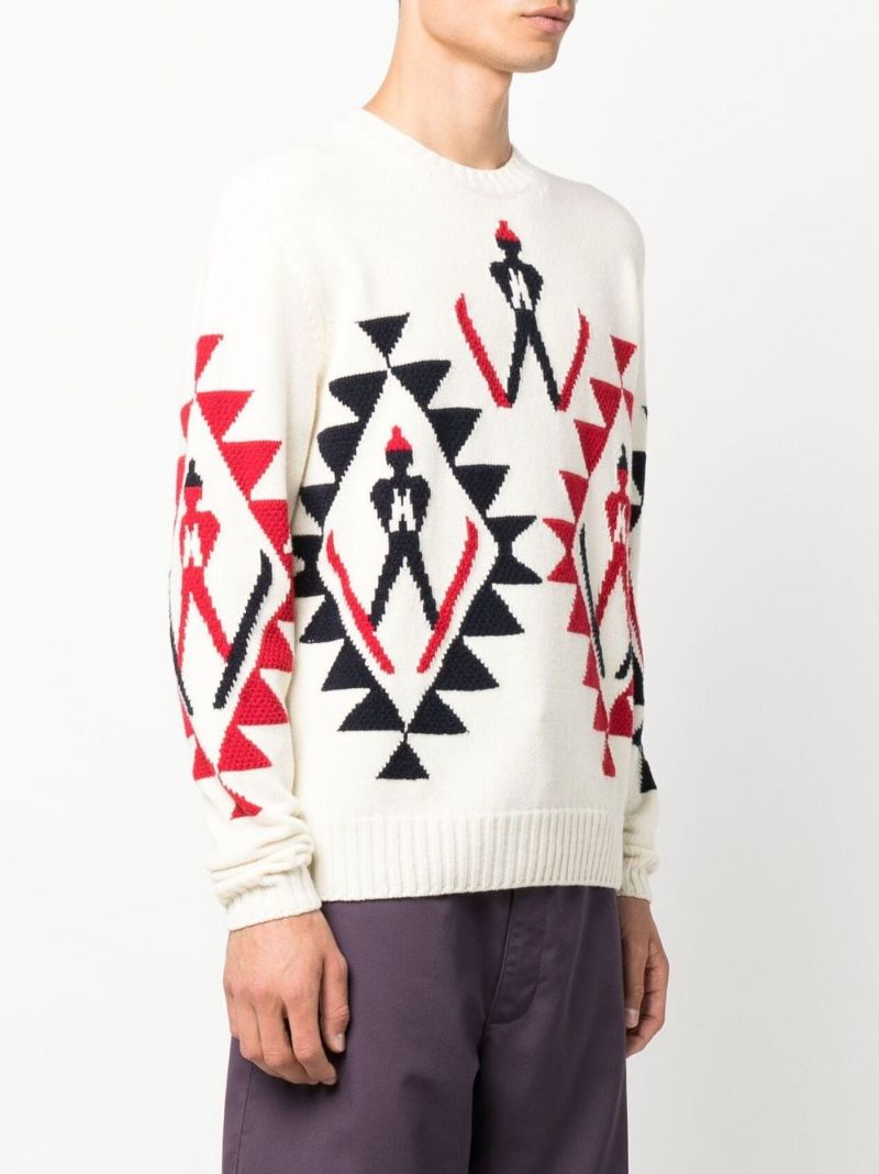 Neutral Skier Graphic Wool Sweater