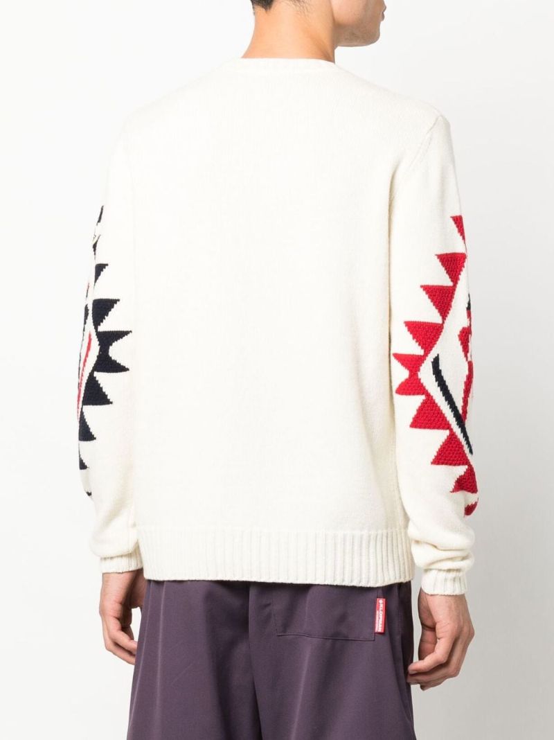 Neutral Skier Graphic Wool Sweater