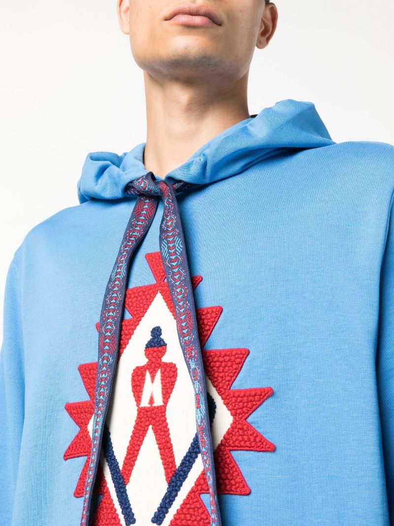 Blue Skier AppliquÃ_x0083_Â© Cotton Hoodie