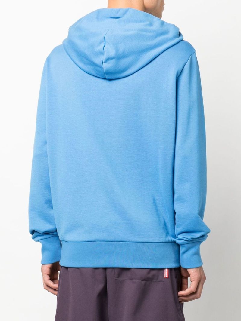 Blue Skier AppliquÃ_x0083_Â© Cotton Hoodie