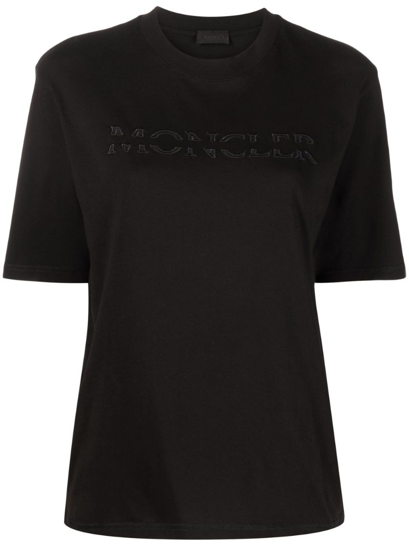 Black Logo Embroidered T-shirt