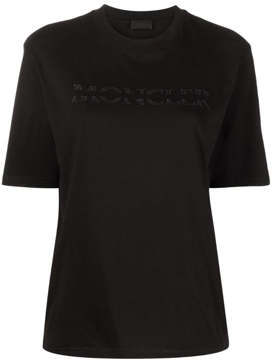 Black Logo Embroidered T-shirt