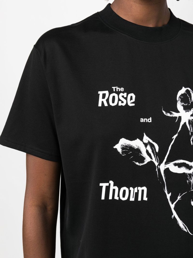Black Thorn Print Cotton T-shirt