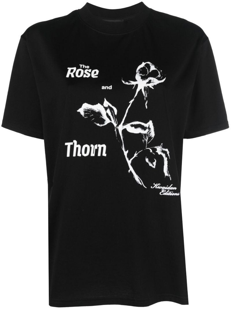 Black Thorn Print Cotton T-shirt