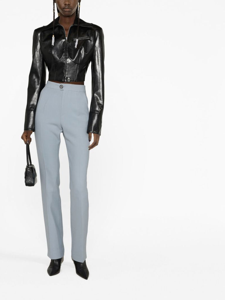 Grey High Waist Tailored Trousers