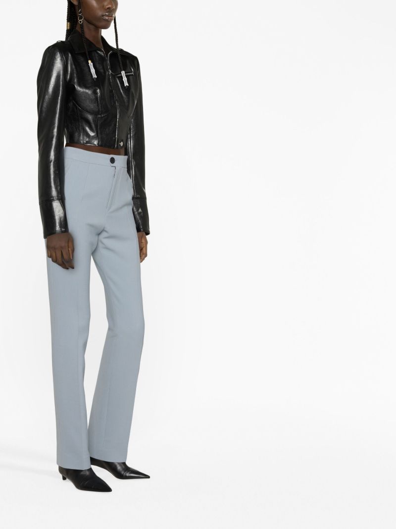 Grey High Waist Tailored Trousers