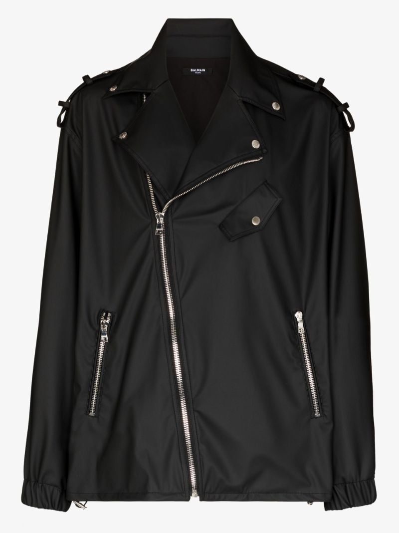 Black Faux Leather Biker Jacket