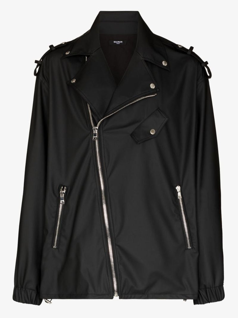 Black Faux Leather Biker Jacket