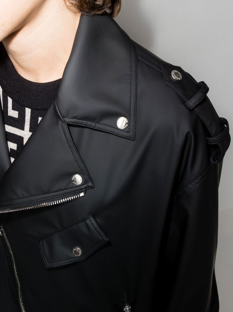 Black Faux Leather Biker Jacket