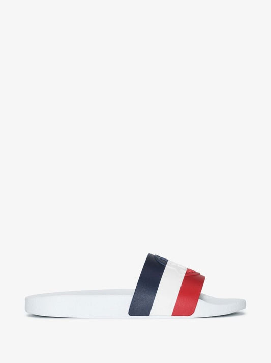White Basile Striped Slides