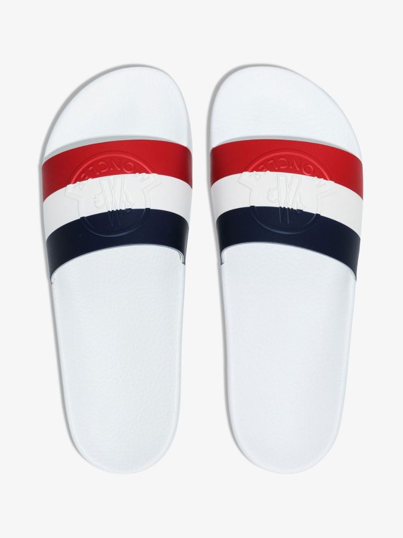 White Basile Striped Slides